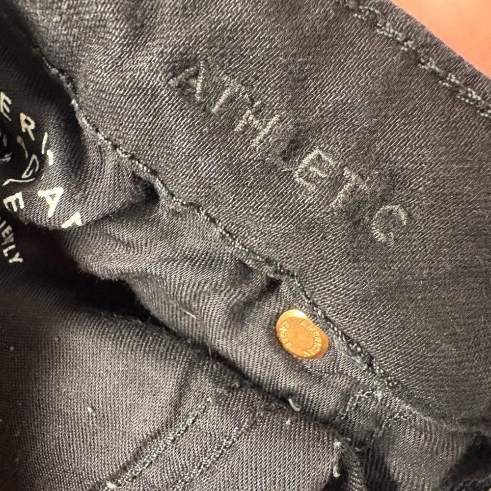 American Eagle Jeans Mens 30X34 Black Athletic Skinny Mid Rise Stretch Denim - Picture 10 of 15